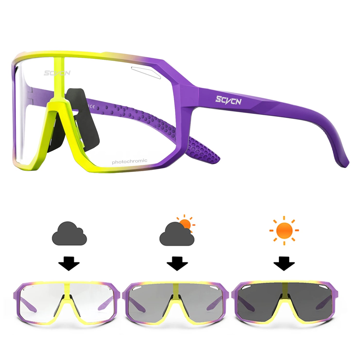 Óculos Esportivo Masculino e Feminino com Proteção Solar UV400 - SCVCN